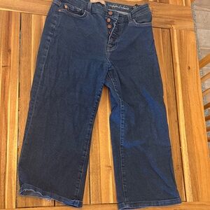 7 For All Mankind Dark Blue Flare Jeans Cropped Alexa